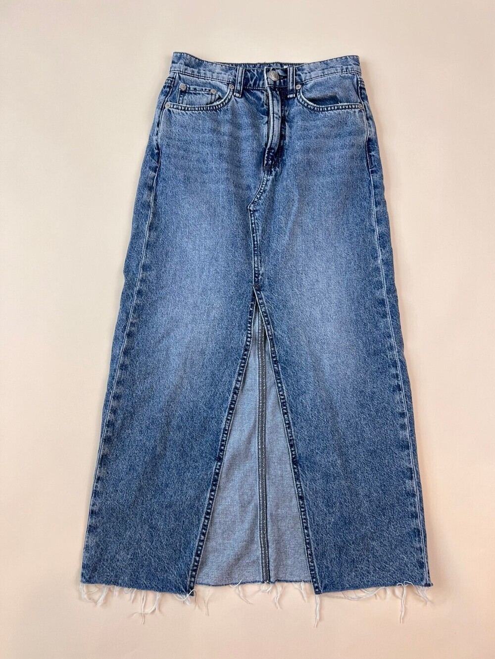 Rag & Bone Denim Midi Skirt with Slit size 23"